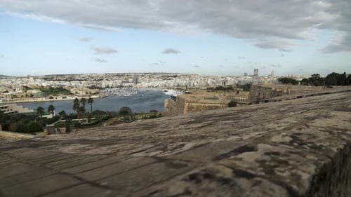 Harbour in Valletta City on Sunny Day During Winter in Malta