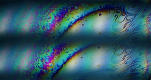Abstract Iridescent Liquid Patterns in Motion