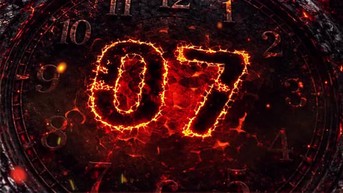 Countdown für glühendes Feuer