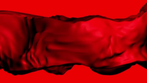 Animated fabric wave background. Abstract red liquid wave fabric