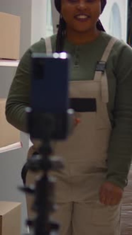 Vertical Video Warehouse Coordinators Do Training Video