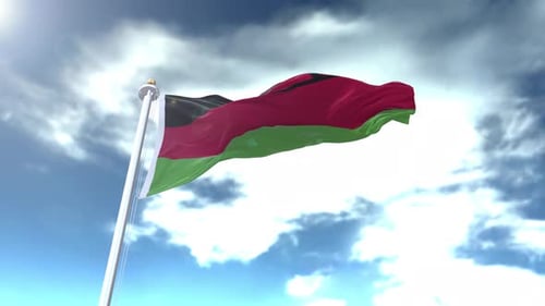 Malawi Flag Loop 4K
