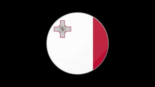 Malta Flag 3D Circular Emblem Rotation Animation