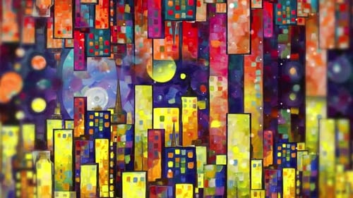 Retro City Kaleida Background