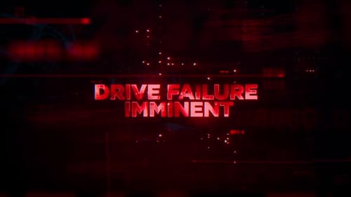Drive Failure Imminent Word On Hacker Concept Technology Futuristic Data Background