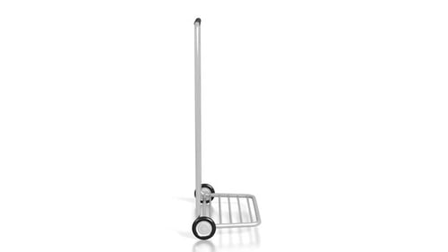 3D Animated Hand Truck Rotation on White Background