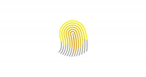Stylized Finger Print Animated Icon Fingerprint Lock Secure Concept Motion Design Security Logo Icon
