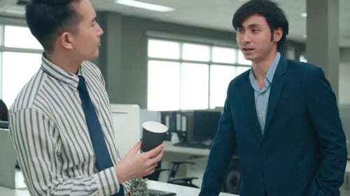 Businessman discussing and planning about strategy in modern office