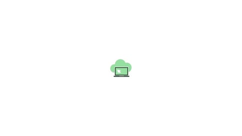 Animated Flat Design Laptop Cloud Computing Icon