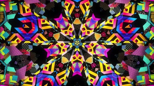 Colorful Geometric Kaleidoscope Expanding Loop Background