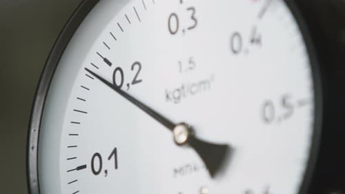 Pressure Gauge Close Up Measuring Pressure