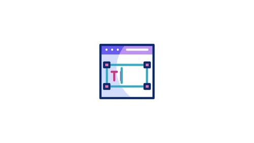 Flat Design Text Editing Animated Icon