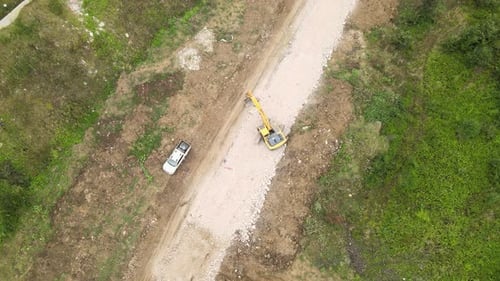 aerial digger working