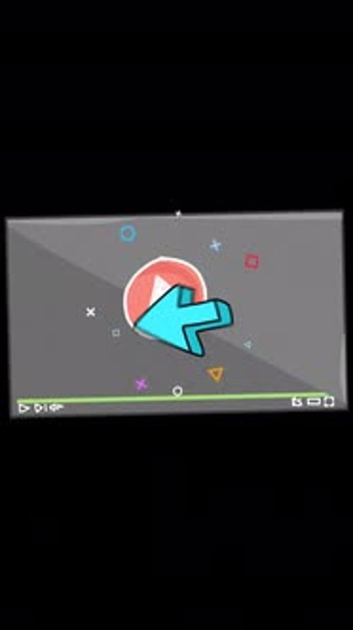 Cartoon Online Video Player Screen On Alpha Channel Vertical