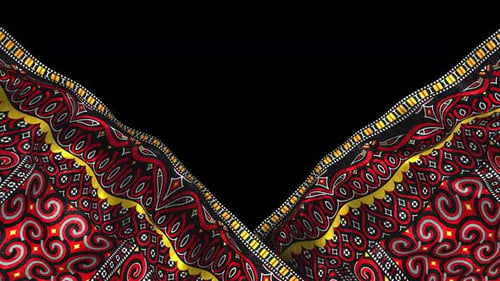 Patrón geométrico textil tradicional de Toraja, rojo, negro, blanco y amarillo, motivo de tela étnica Sulawesi