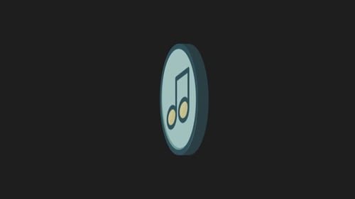 Animated Music Note Icon 3D Rotation