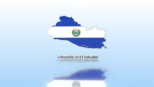 Animated 3D Map of El Salvador with Flag Reveal
