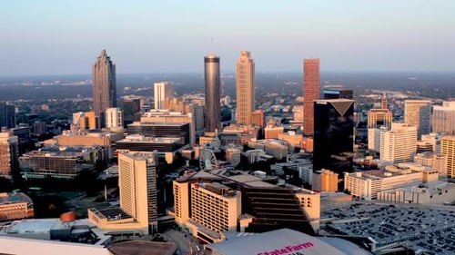 Atlanta Georgia Usa - August 29 2019: Aerial: Atlanta Georgia