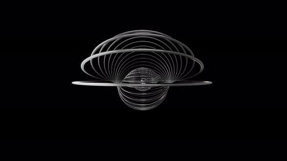 Fast Spinning Concentric Chrome Rings Seamless Loop 3D Background ...