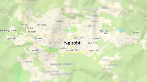 Nairobi Capital Of Kenya Paper Map, Slider Shot