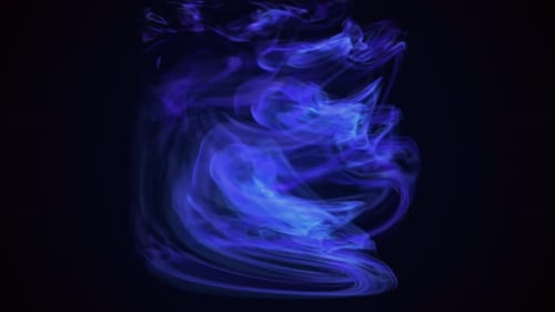 Multicolored energy loop blue cosmic magic smoke dust futuristic bright background