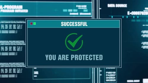 Virus Scanning Progress Warning Message You Are Protected Alert On Screen