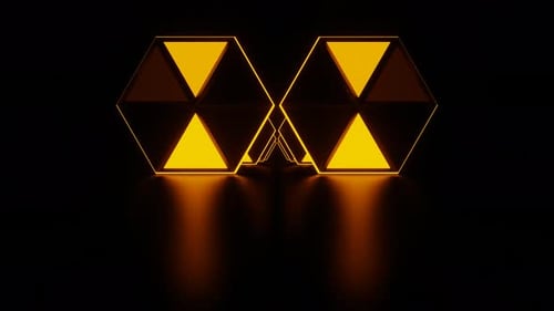 Orange Flashing Hexagon Area Background Vj Loop In 4K
