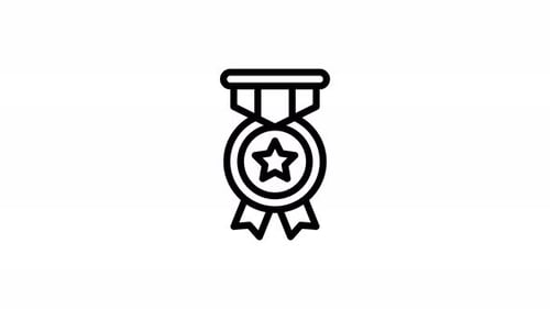 Minimalist Animated Award Medal Line Icon