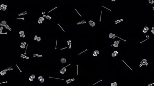 Fastener loop tile swirling with alpha. This hardware 3D animation with an alpha channel is loopable