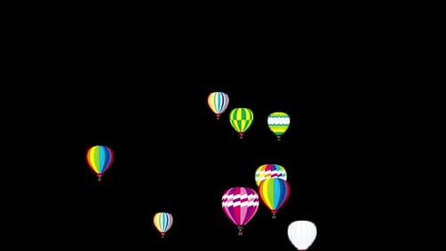 flying hot air balloon animation