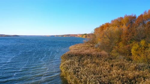River landscapes autumn scenery. Beautiful natural outdoor travel sceneries.