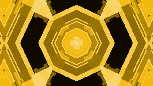 Pulsing Abstract Geometric Gold Pattern Background Loop