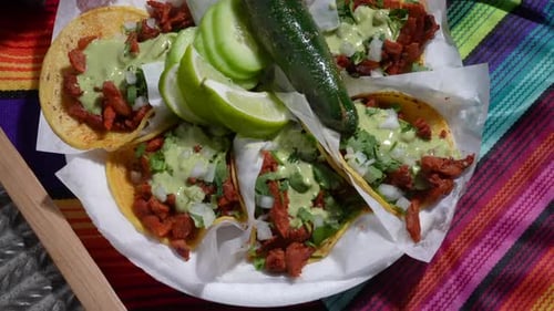 Delicious Plate of Tacos Close Up