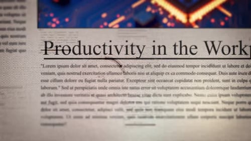 AI Chip Productivity News Headline Animation