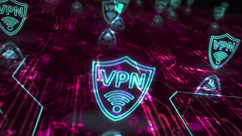 VPN virtual private network symbols loop cyber concept