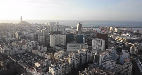 Aerial view of Casablanca during the coronavirus containment