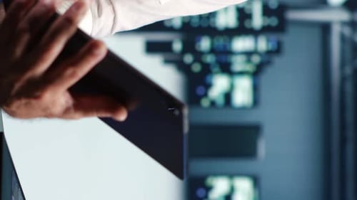 Vertical Technician Running Code in Data Center