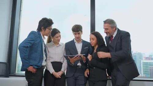 Group of multi-Ethnic businessman and businesswoman working in office.