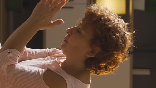 Vertical video of Woman overwhelmed by loneliness at home.