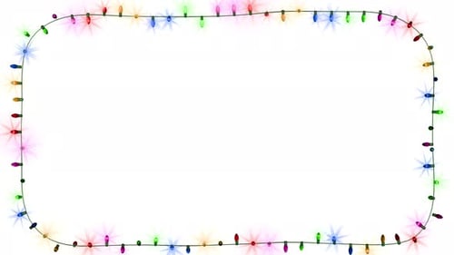 Animated Twinkling Christmas Lights Festive Border Loop