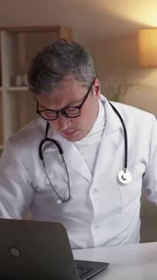 Vertical Radiology Specialist Man x Ray Computer