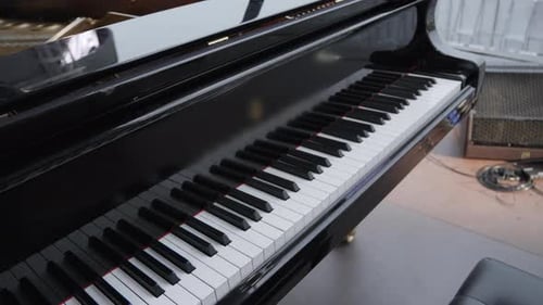 Elegant Black Grand Piano Close-Up