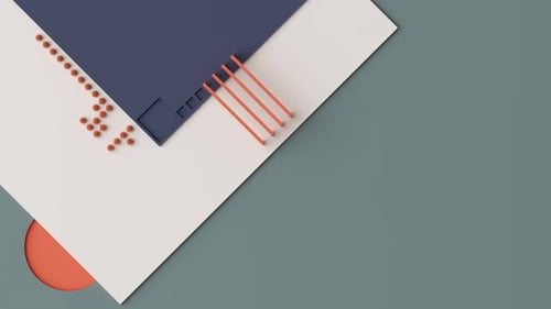 Composition géométrique abstraite aux couleurs douces