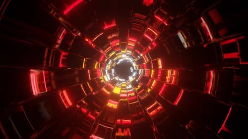 HD Rot/Gelbe Wurmloch-Bit-VJ-Loop-Hintergrundanimation