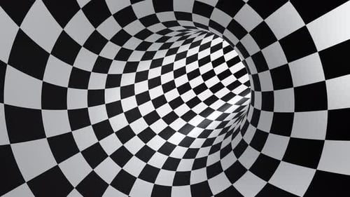 Black and White Circle Optical Illusion Tunnel Loop Animation