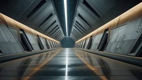 Futuristic corridor with sleek design