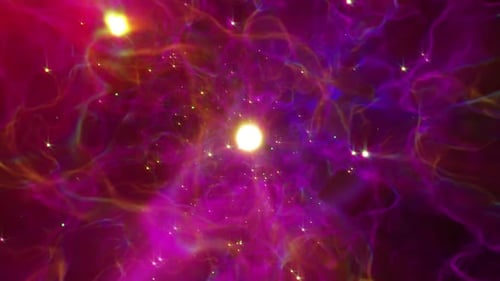 Abstract Colorful Nebula Flythrough with Glowing Stars