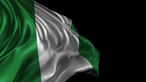 Realistic Waving Nigeria Flag Seamless Loop