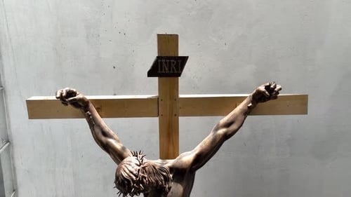 Parish of the Patronage of Saint Joseph in Mexico City, internal drone footage of the crucified Chri