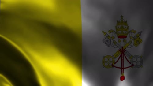 Realistic Waving Vatican City Flag Seamless Loop